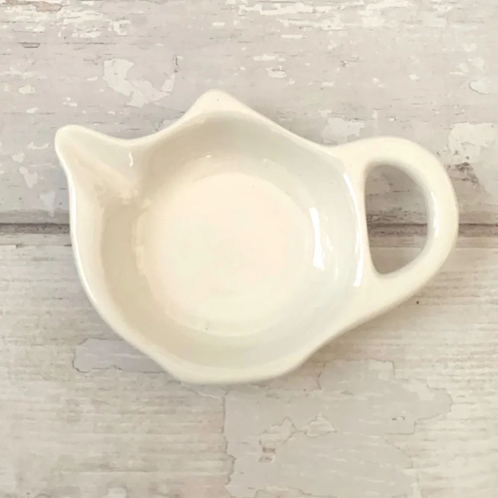 Tea Time! Porcelain Teapot Spoon Rest Holder Teacup Party Plate